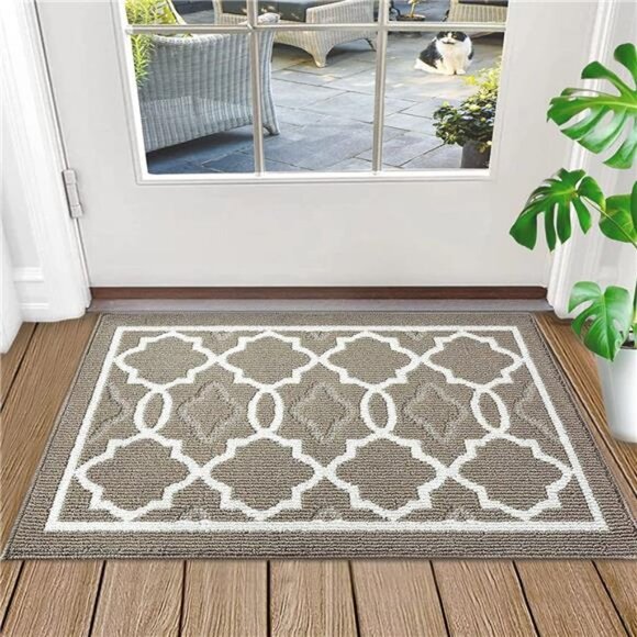 Non-Slip Mats Rubber Backing Door Mat, Absorbent Resist Dirt Doormat (20"x32") - Picture 1 of 6